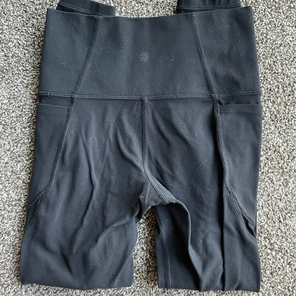 Black Athleta Salutations Mesh 7/8 Tights - Picture 1 of 3